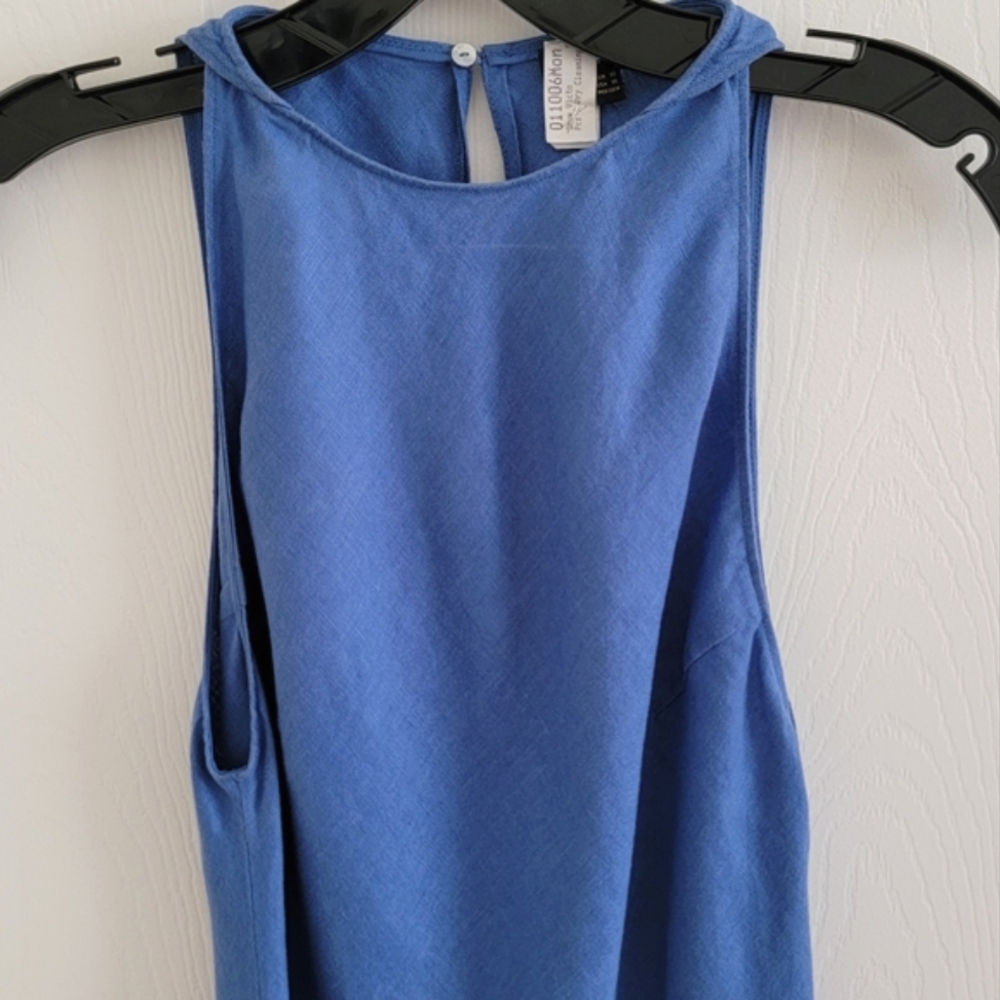 Massimo Dutti Linen Halter Dress in Indigo Blue, Size XS - Picture 7 of 15